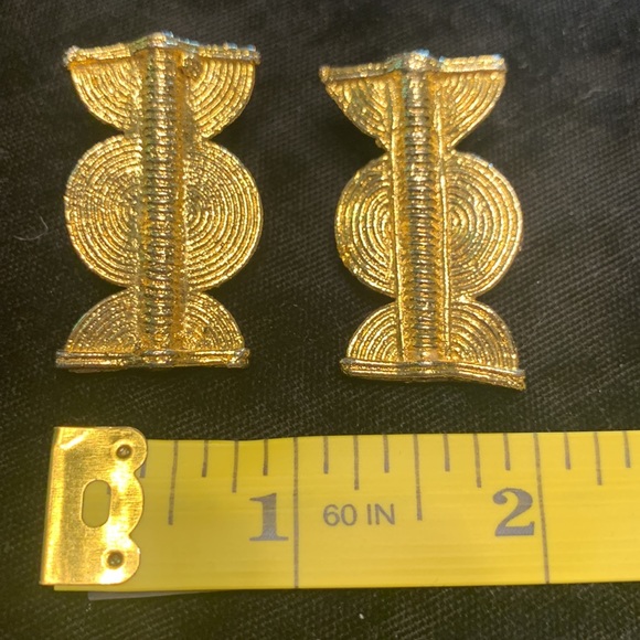 GOLD AFRICAN ETHNIC TRIBAL EARRINGS - Picture 4 of 8